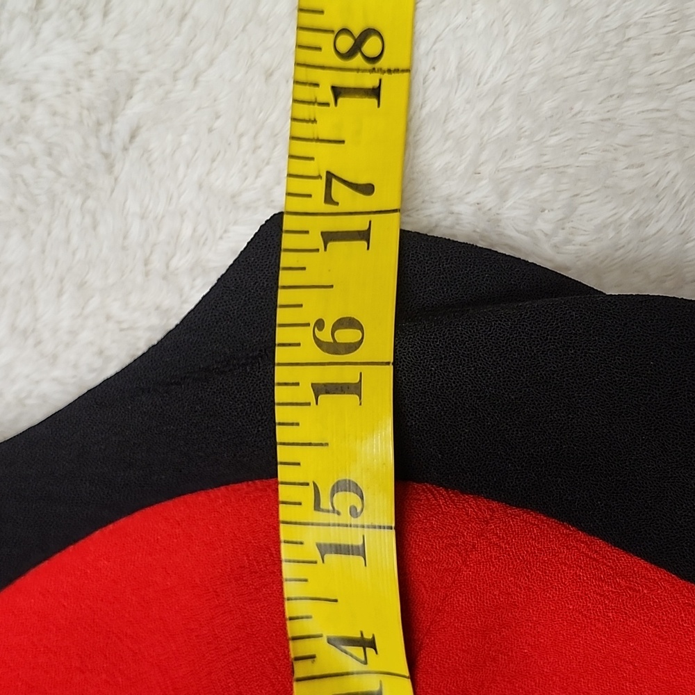 Jones New York Dress Sleeveless Sheath Colorblock Dress Size 2 Red & Black - Picture 9 of 11